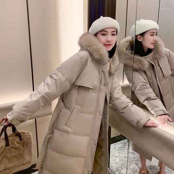 

2021 new women's winter jacket long parkas women winter coat cotton down jacket thick warm women clothing y061, Black