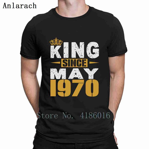 

king since may 1970 t shirt summer tee shirt unique knitted pictures plus size 5xl casual crazy shirt sport hooded sweatshirt hoodie