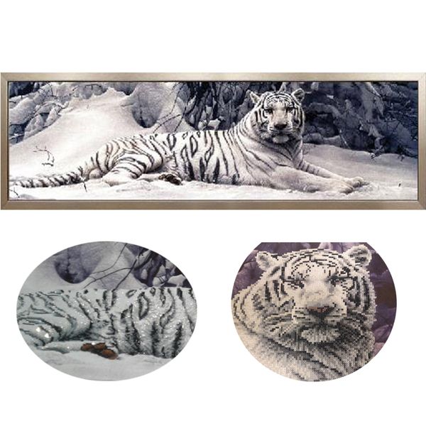 5D fai da te disegni e schemi per puntocroce tigre bianca diamante rotondo mosaico diamante ricamo animali casa dipinti hobby artigianato 201112