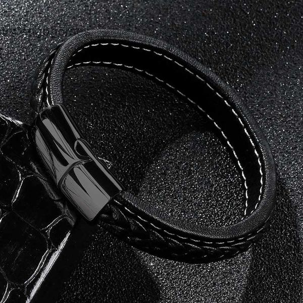 

high end leather sewing hand woven men's bracelet accessories, Silver