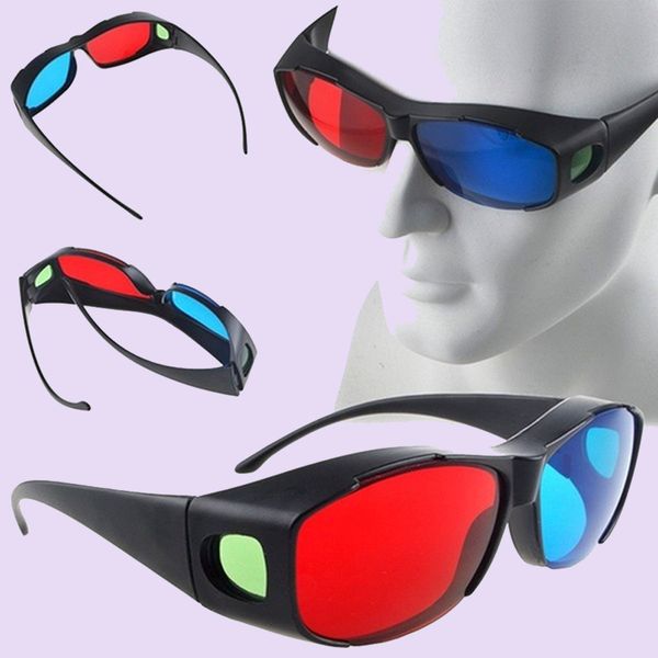 

1pcs черный каркас красный синий 3d очки для размерный anaglyph tv movie dvd игры