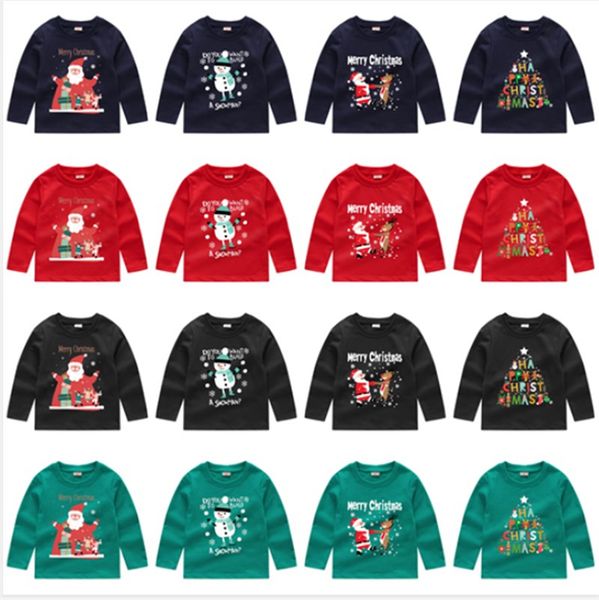 

christmas children hoodies kids boys girls sweatshirts sequin long sleeve sweater t-shirt crew neck pullovers clothing outwear e92403, Blue