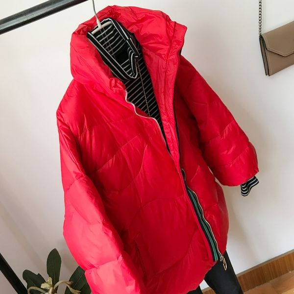 

new fashion winter short white duck down jacket female light stand collar thick feather coat warm casual large size outwear 201103, Black