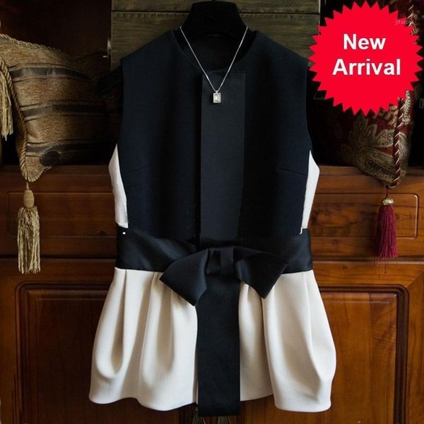 

2020 vest women new fashion elegant bow patten veste femme sleeveless jackets coat spring waistcoat colete feminino1, Black