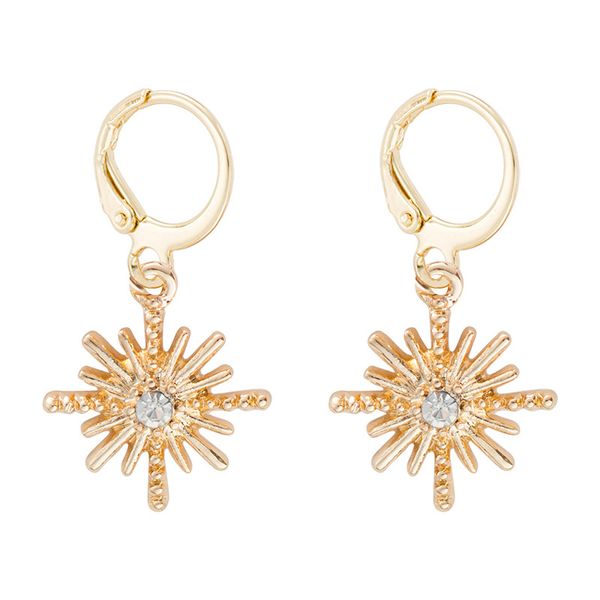 

earrings of alloy geometric diamond fashion jewelry gold color cross star shaped dangle earrings for women party gift, Silver