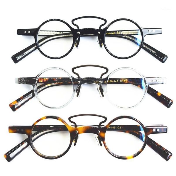 

acetate glasses frame men women vintage small round eye glasses optical prescription eyeglasses frames eyewear spectacles oculos1, Black