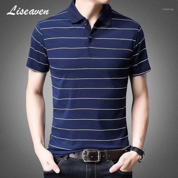 

liseaven men casual shirt striped shirts men's clothing 2020 summer camisas cotton short sleeve 1, White;black
