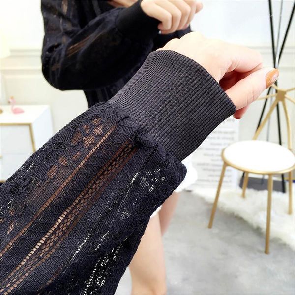 

new women flower lace hollow baseball jacket zipper coat cardigan long sleeves mv661, Black;brown