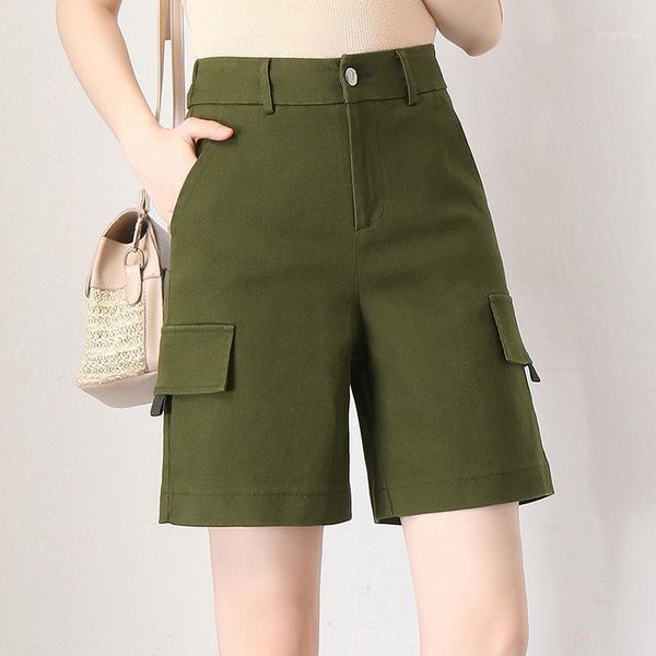 

women summer high waist wide leg cargo shorts safari style loose casual straight short pants streetwear hip hop plus size shorts1, White;black