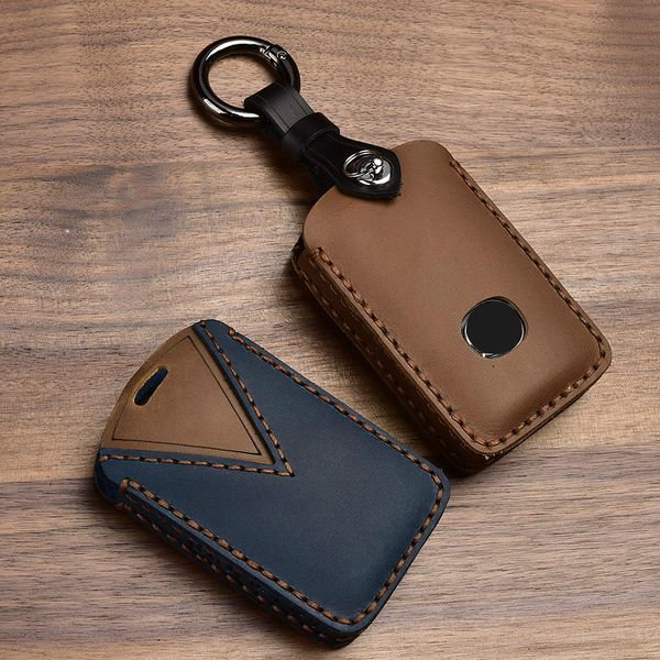 

crazy horse leather handmade car key cover key case for mazda 3 alexa cx4 cx5 cx8 2019 2020 3button smart remote car key