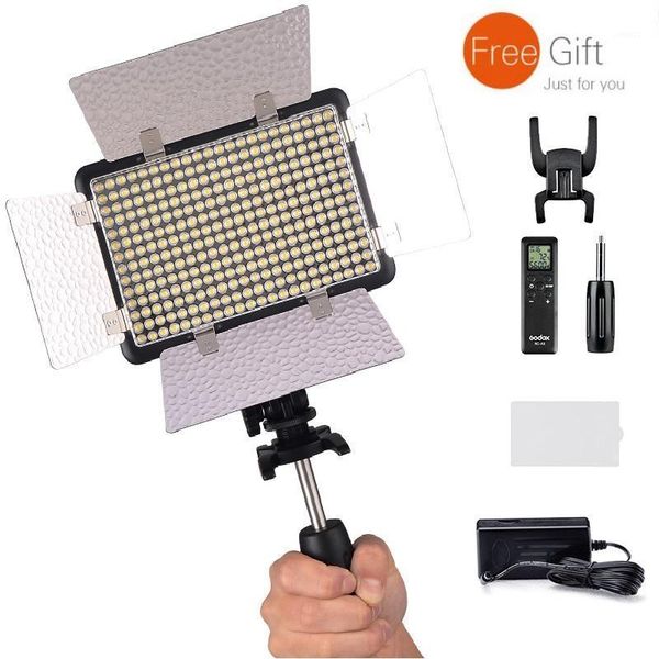 

godox led308c ii led 3300k-5600k video studio light for cameras & camcorders +reflector and filter+power adapter1