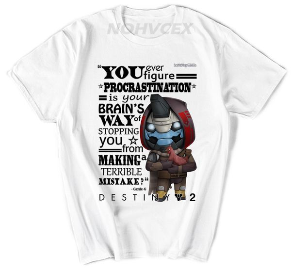 

summer destiny 2 men's clothing t-shirt male with short sleeves pure cotton round collar t-shirt sport hooded sweatshirt hoodie