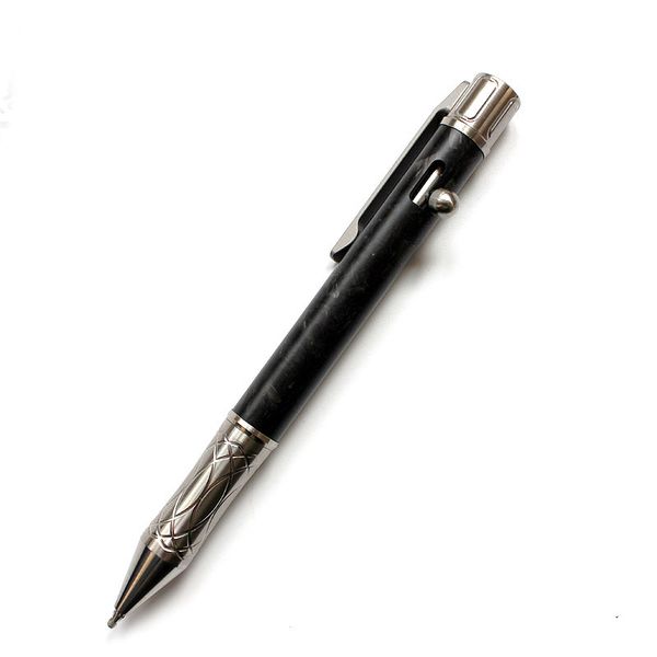 

tc4 titanium + carbon fiber bolt action pocket pen outdoor self defense tactical pen with tungsten alloy head