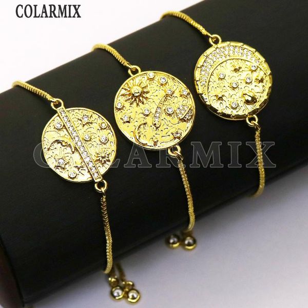 

10 pieces gold chain bracelet handmade jewelry bracelet gift for lady gold moon and star fashion jewelry7226, Black