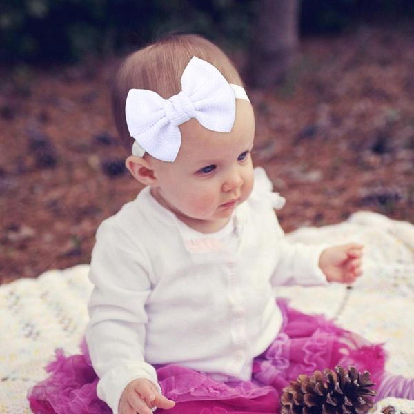 

20pcs/lot 4.3" fashion seersucker waffle hair bows with headbands for women girls kids headwear headband kids hair accessories q sqckqj