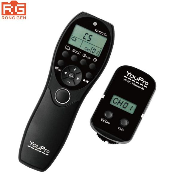 

youpro mc-292 dc0/dc2/n3/s2/e3 2.4g wireless remote control lcd timer shutter release channels for