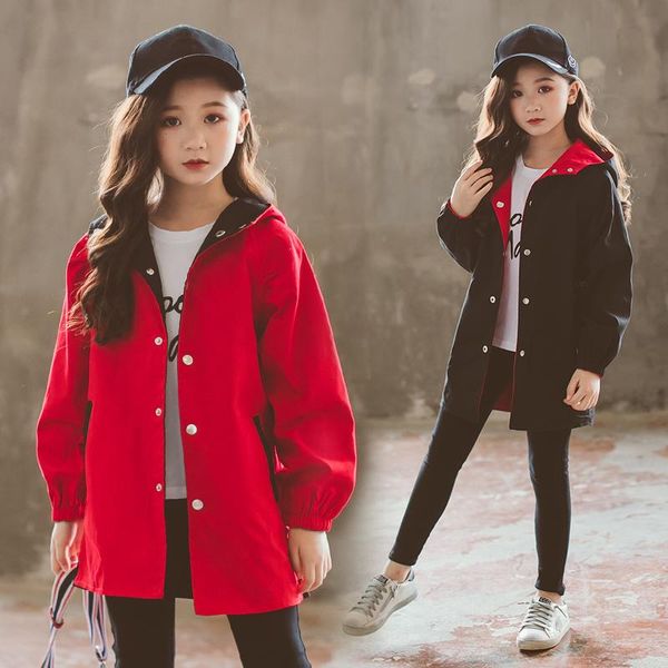 

весна детская куртка девочек повседневная ветровка куртки пальто детей верхняя одежда одежда с капюшоном ветрозащитный 5 8 10 12 13 лет дево, Blue;gray