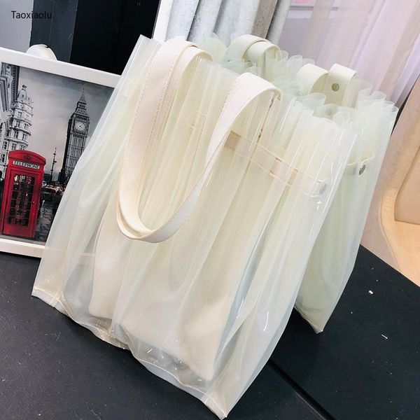 

водонепрозрачные прозрачные мешки для желейных мешков для женщин beach bag huched lady сумочка белые повседневные большие сумки bolsa больши