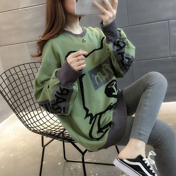 

winter 2020 thin round neck sweater women's loose korean new autumn pullover fashion ins, Black