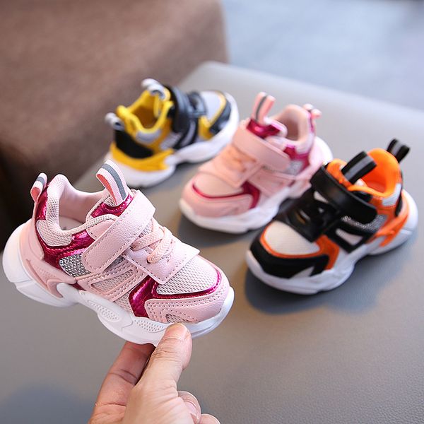 

children sport autumn winter new fashion breathable kids boys net girls anti-slippery sneakers baby toddler shoes, Black