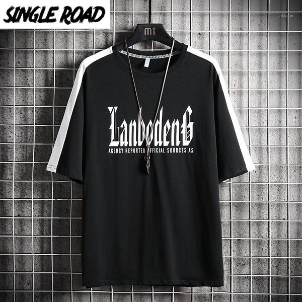 

men's t-shirts singleroad man's black t-shirt men side striped oversized cotton hip hop japanese streetwear harajuku tshirt male t, White;black