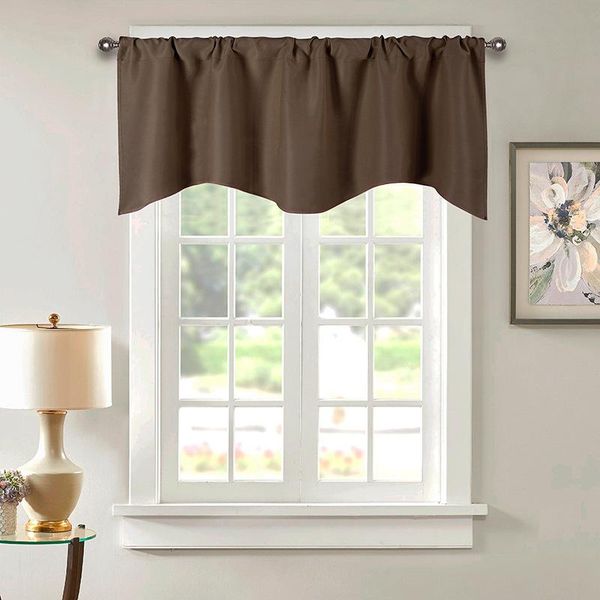 

curtain & drapes 1pcs solid candy color roman short wavy edge valance bay window door kitchen decoration rod pocket my402#3