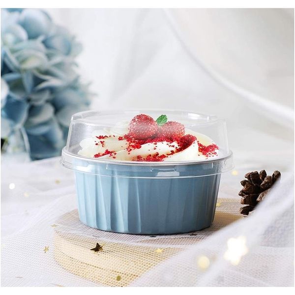 

100pcs 5oz 125ml disposable cake baking cups muffin liners cups with lids aluminum foil cupcake baking cups f jllgrh