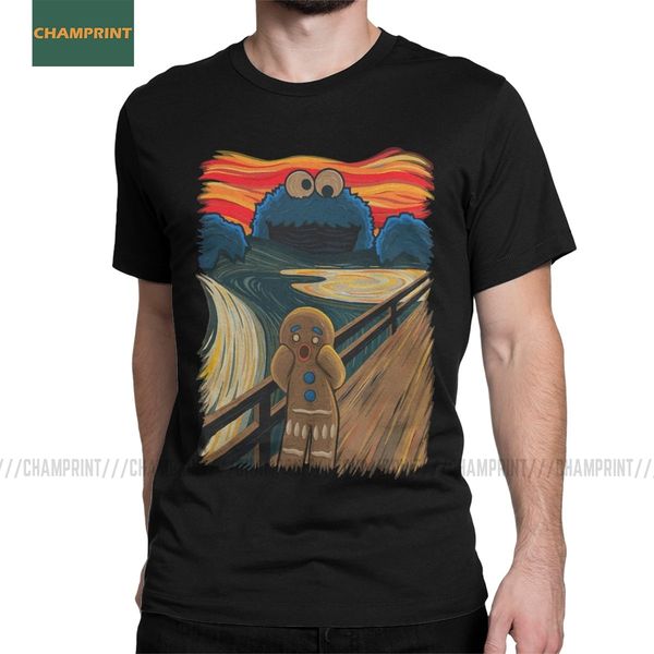 

men's the scream gingerbread man humor short sleeve cookies round neck clothes gift idea sport hooded sweatshirt hoodie men t shirt