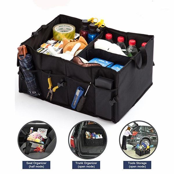 Faltbarer Kofferraum-Organizer, Universal-Box, tragbare Tasche, Aufbewahrungskoffer, Fracht, Schwarz für Auto-LKWs, SU-Taschen