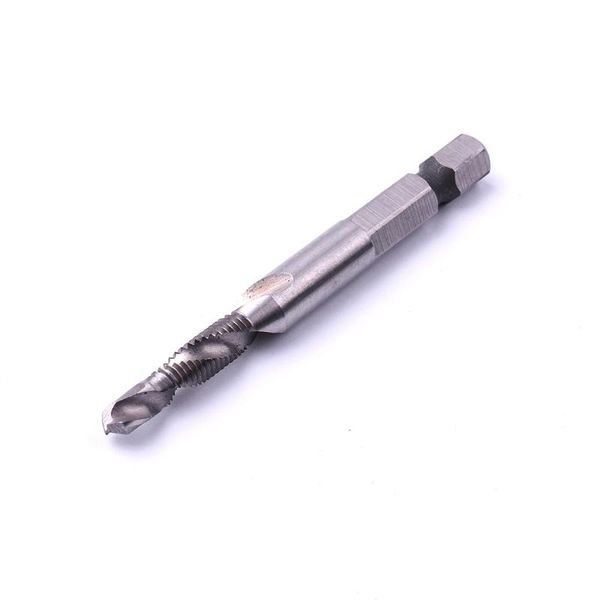 

1pcs metric composite tap drill bit spiral screw tap hex shank hss tools m5/m6
