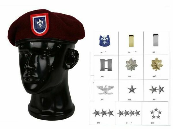 

us airborne division beret army special forces red wool beret cap & insignia store1, Blue;gray