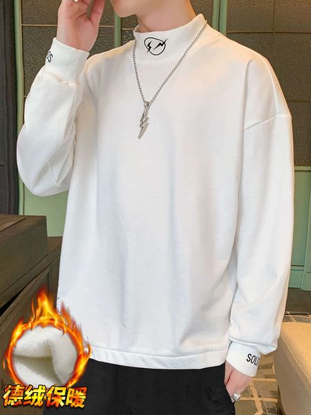 

cashmere sweater men's fashion ins autumn winter high collar long sleeve fall 2020 trend loose and versatile bottoming shirt, Black