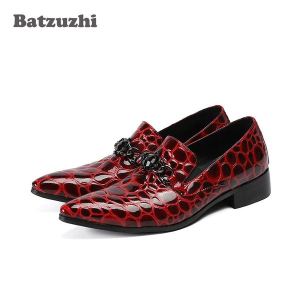 

2020 new luxury men shoes poined toe wine red genuine leather shoes men formal for wedding and party zapatos hombre, Black