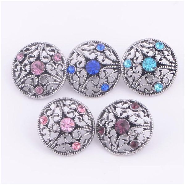 

noosa diy ginger snap rhinestone chunk charm button 5 mixed hollow style interchangeable 18mm snap button jewelry bptmd