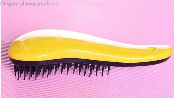 

new fashion magic detangling handle tangle shower hair brush comb salon styling tamer tool multi-colors with retail pack 10pcs ship, Silver