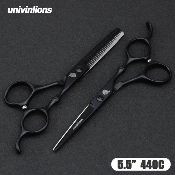 

univinlions japan steel 5.5/6.0 barber scissors professional hairdressing kit shears sharp cutting 220212