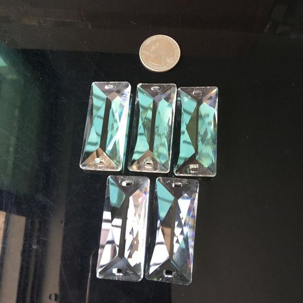 

5pcs crystal pendant 2in glass art rectangular prism chandelier lamp part replace diy faceted 5pcs crystal h bbydga