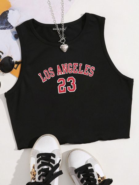 

letter graphic tank 22p3#, White