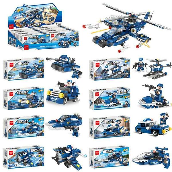 

compatible with lego assembled building blocks 8-in-1 helicopter children's educational special police building blocks toy gif