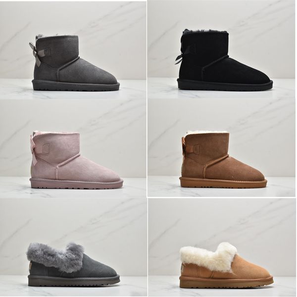 

wgg keep warm in winter women's boots classic ankle chestunt grey black navy women snow winter bow boot claccic booties eur 35-40