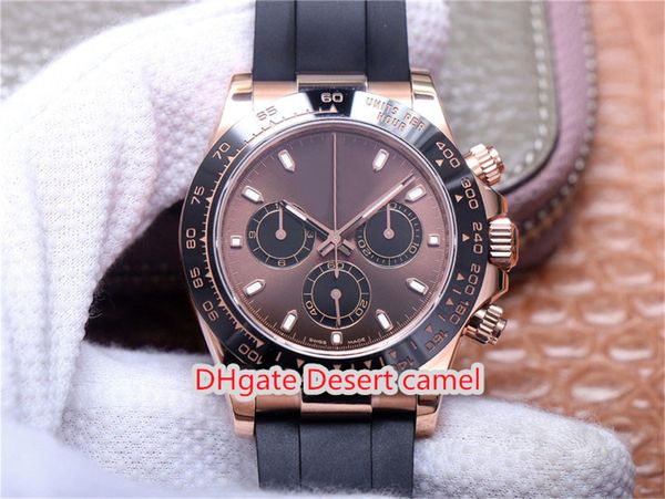 

fashion men's watches automatic mechanical watch 40mm jh made 7750 movement 904l luxury sapphire rose gold diving watch-343, Slivery;brown