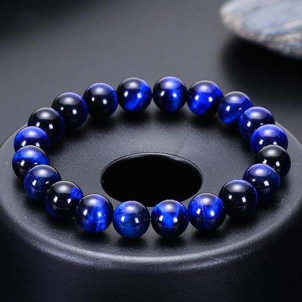 

6/8 / 10 / 12мм природный камень бисер тайгер браслет глаз бисера для mens будды braclet для мужской йога украшения ручной работы пара charm, Black