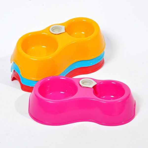 

feeder pet dog dual port automatic plastic bowl water food feeding bowls suitable for home travel use