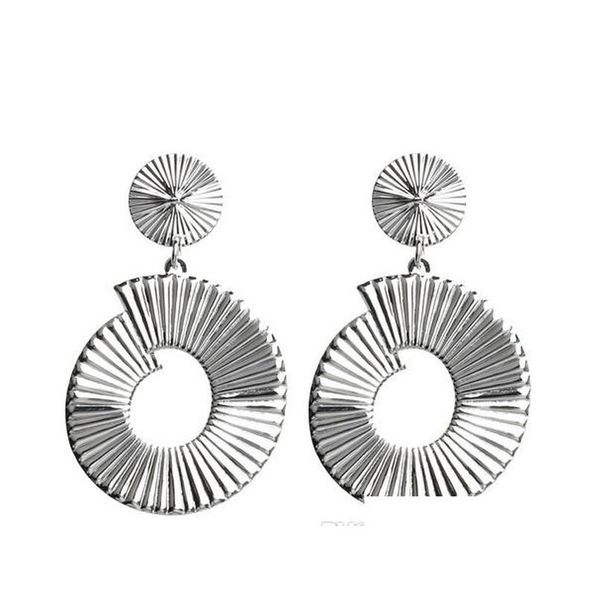

fashion womens earrings geometric texture alloy fame dangle earrings jewelry sqclyx queen66, Silver