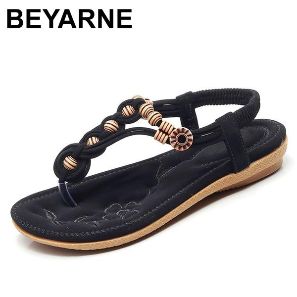 

beyarne fast delivery women sandals 2018 soft pu leather rhinestone sandals women summer fashion flip flops sandals women shoes t200529, Black
