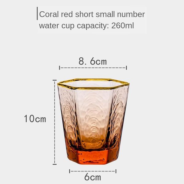 

кубок nordic coral red шестиугольная glass water ins light luxury wine glass шампанского бокал творческий виски стекла sqczpf ppshop01