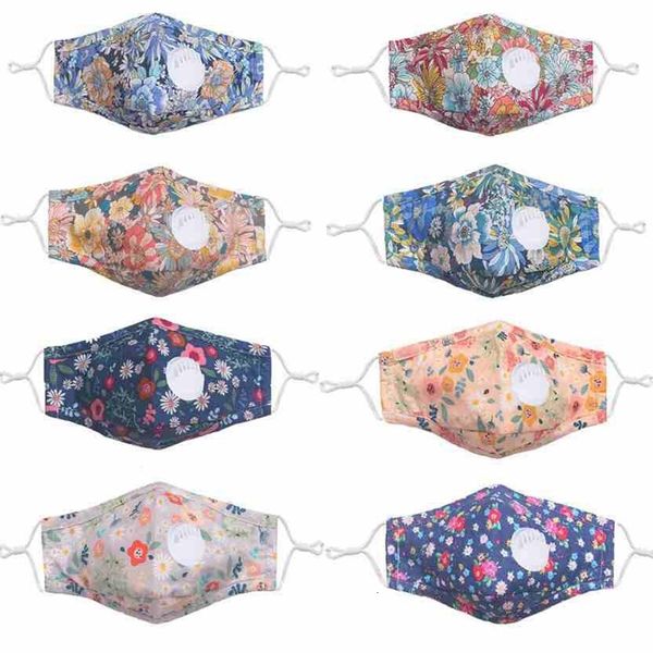 

valve printed 8 with styles dustproof floral respirator protective mask washable reusable filter pocket cotton face masks cyz2587
