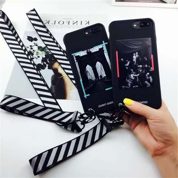 

luxury phone case with strip, case with classic ribbon, white, suitable for vip 7, 8 plus, x, xr, xs, 11 pro, max 12