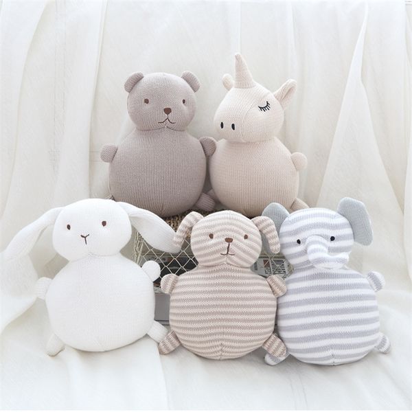 19cm bébé tissu hochet jouets garçons filles belles poupées dessin animé ours chien lapin éléphant enfants cadeaux mignons nourrissons nouveau-né peluche jouet LJ201114