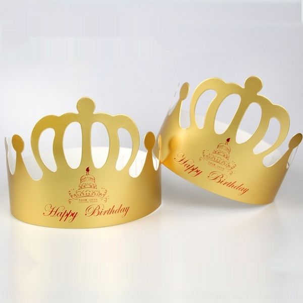 

n66eu gold cake hat cake children's cardboard matching hat crown 50/100 jlpbj